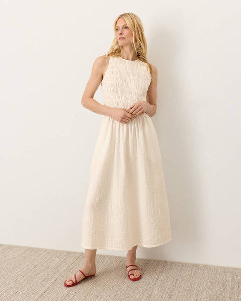 Coastal Organic Double Gauze Smocked Dress