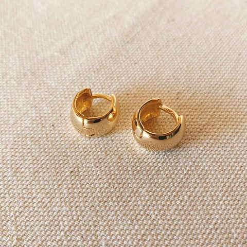 Chunky Clicker Hoop Earrings- 18k Gold Filled