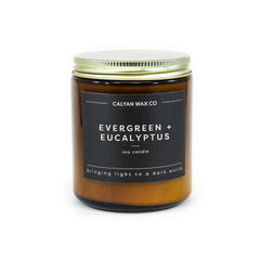 Evergreen + Eucalyptus Amber Jar Soy Candle - Redemption Market