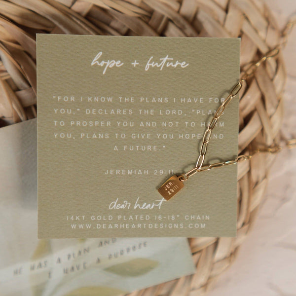 Jeremiah 29 11 gold necklace