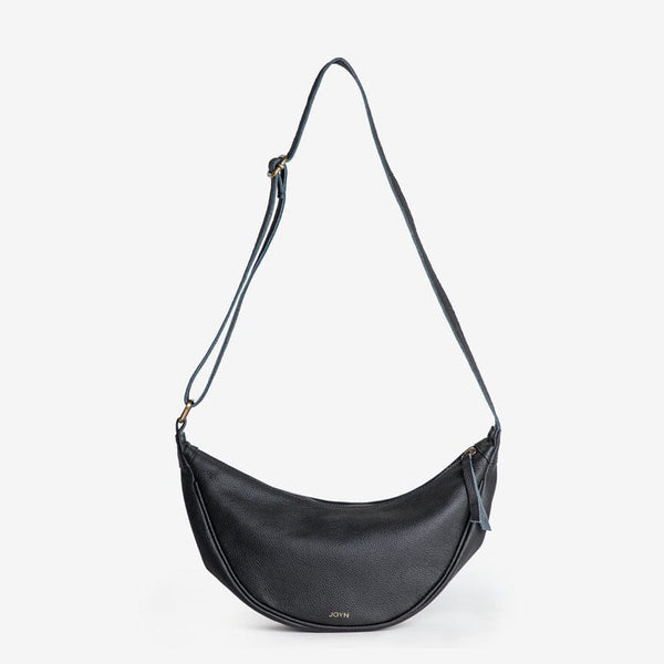 Leather Moon Sling Bag- Black - Redemption Market