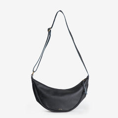 Leather Moon Sling Bag- Black - Redemption Market