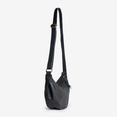 Leather Moon Sling Bag- Black - Redemption Market