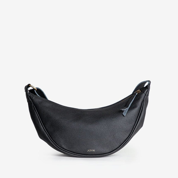 Leather Moon Sling Bag- Black - Redemption Market