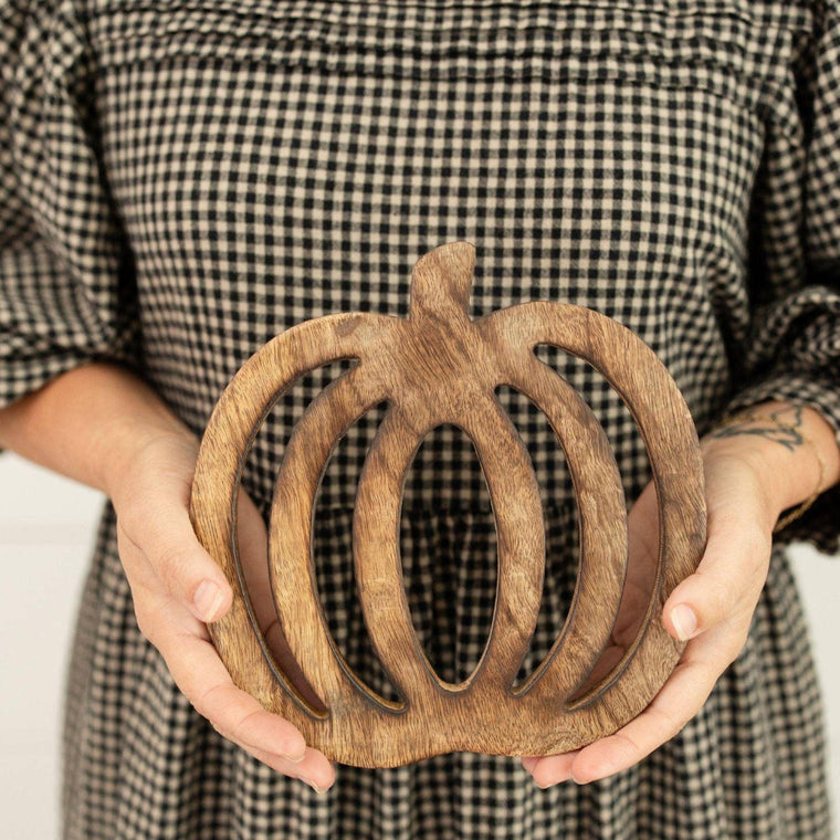 Wooden Pumpkin Trivet