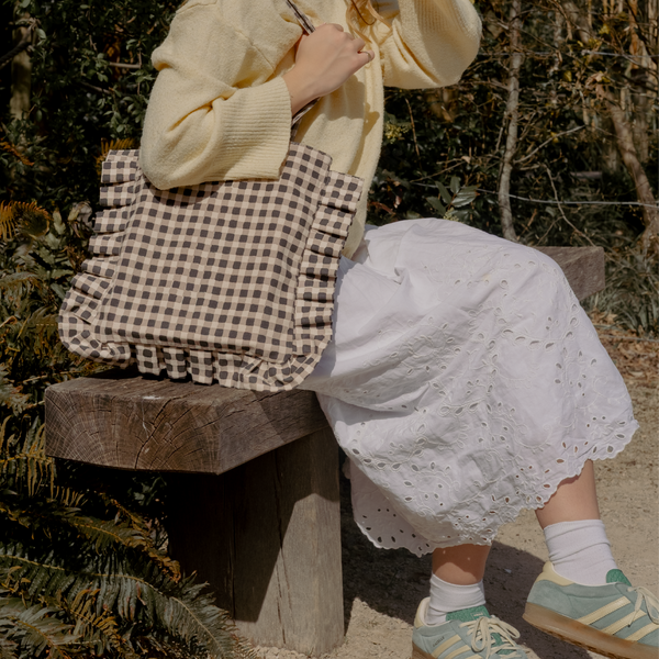 Ink Gingham Momo Tote