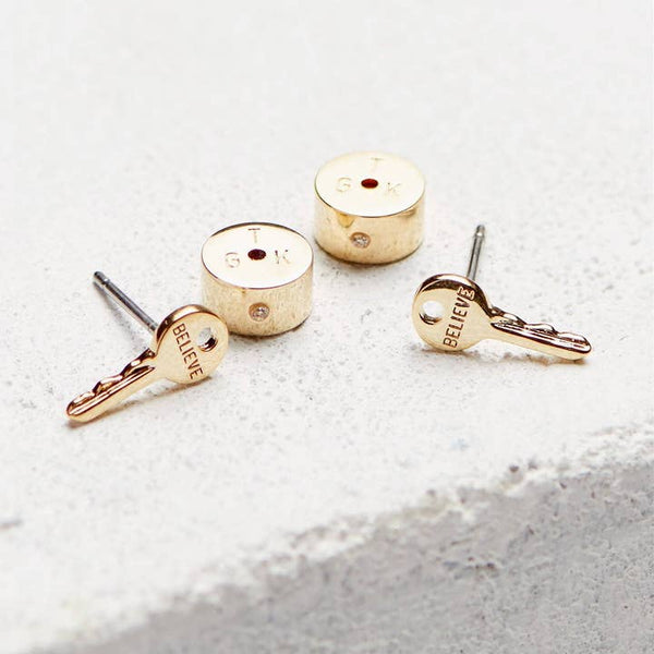 the giving keys gold key earrings 