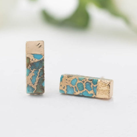 Gold Dipped Turquoise Earrings - Redemption Market