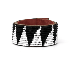 Triangle Beaded Leather Cuffs - Redemption Market