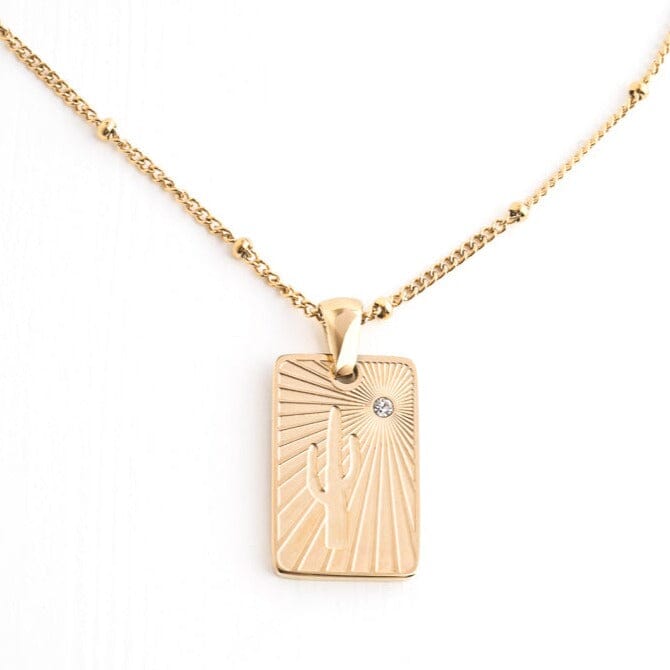 Gold Cactus Pendant Necklace- Redemption Market Exclusive - Redemption Market