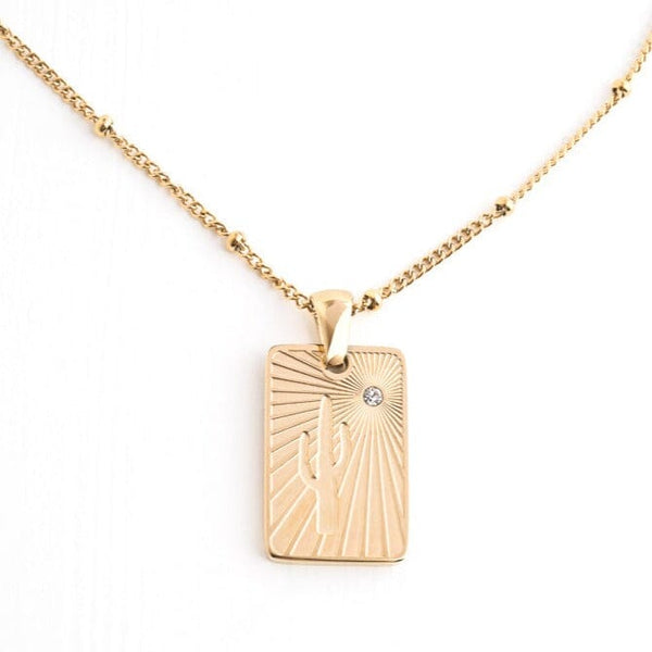 Gold Cactus Pendant Necklace- Redemption Market Exclusive - Redemption Market