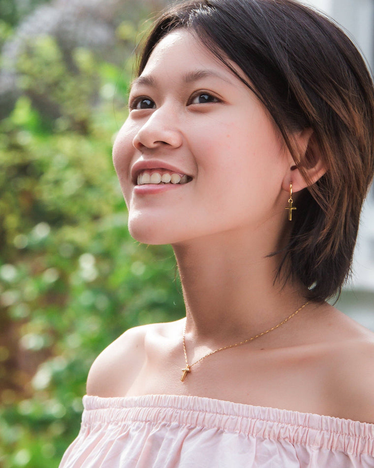 Great Courage Gold Cross Necklace