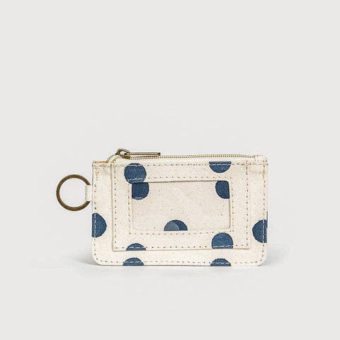 Block Print ID Pouch - Indigo Dot