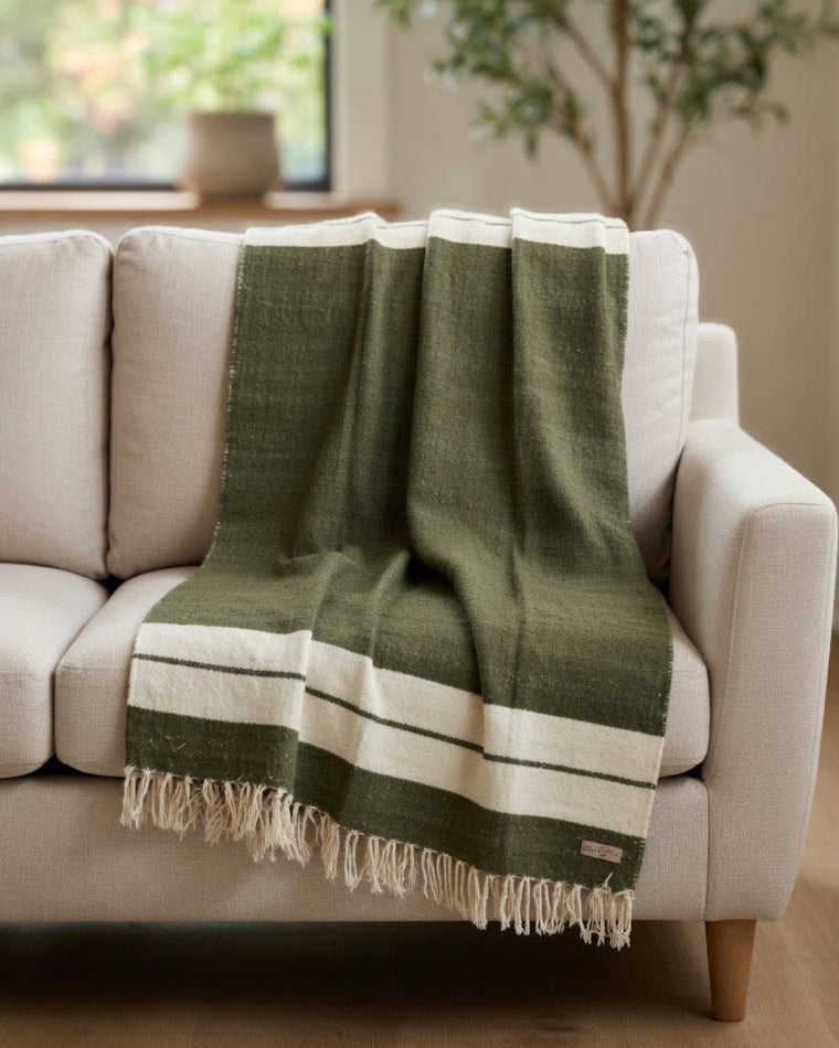 Authentic Mexican Blanket - Sage