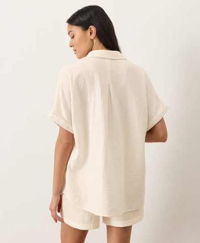 Coastal Gauze Relaxed Shirt- Size Large