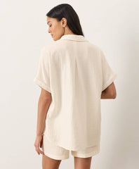 Coastal Gauze Relaxed Shirt- Size Large