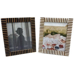 Black + Ivory Wood Inlay Frame- 8x10