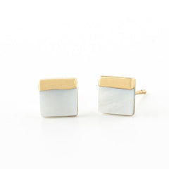 Gold Dipped Mother-of-Pearl Earrings