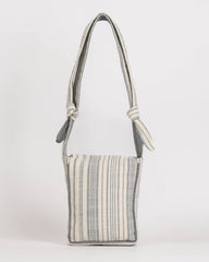 Striped handbag on a white background
