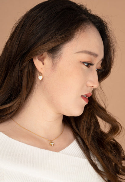 14k gold plated with mother-of-pearl necklace