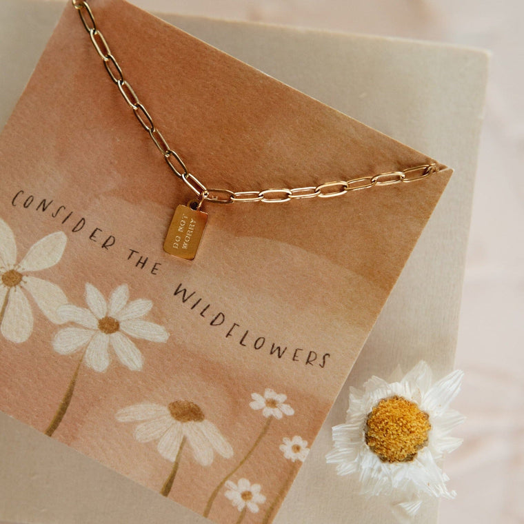 Do Not Worry Mini Tag Necklace