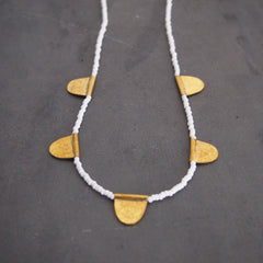 Mwezi Necklace: White