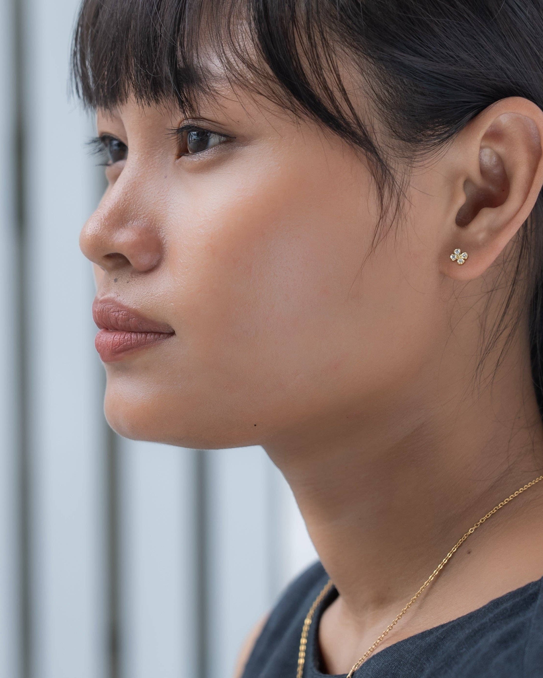 Mustard Flower Stud Earrings