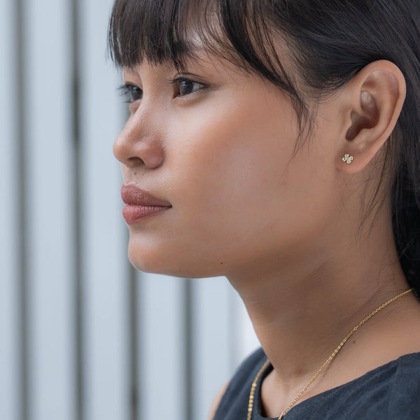 Mustard Flower Stud Earrings