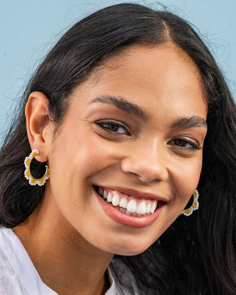Luna Beaded Scallop Earrings