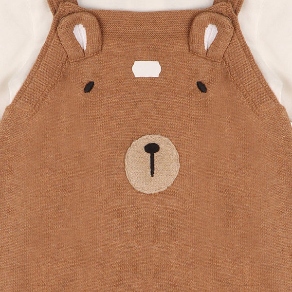 Organic Bear Sweater Overalls