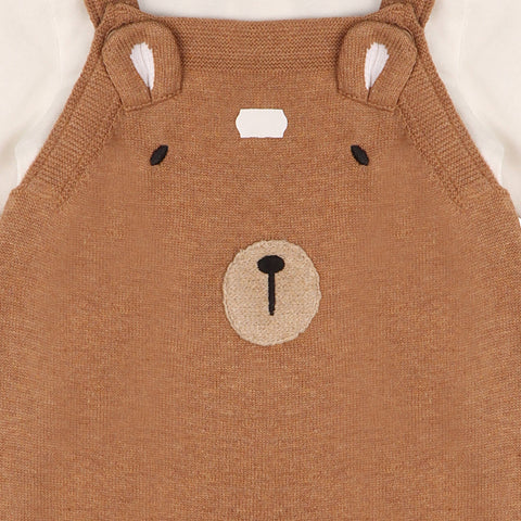 Organic Bear Sweater Overalls