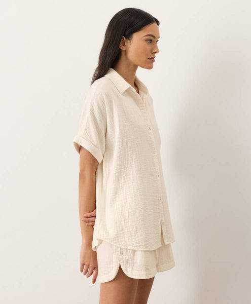 Coastal Gauze Relaxed Shirt- Size Large