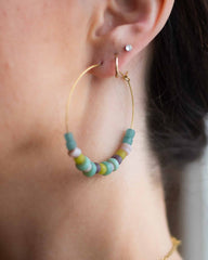 Waterfall Beaded Hoop Earrings