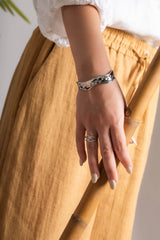 Gold Bamboo-Textured Ring