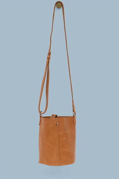 Leather Bucket Bag- Caramel