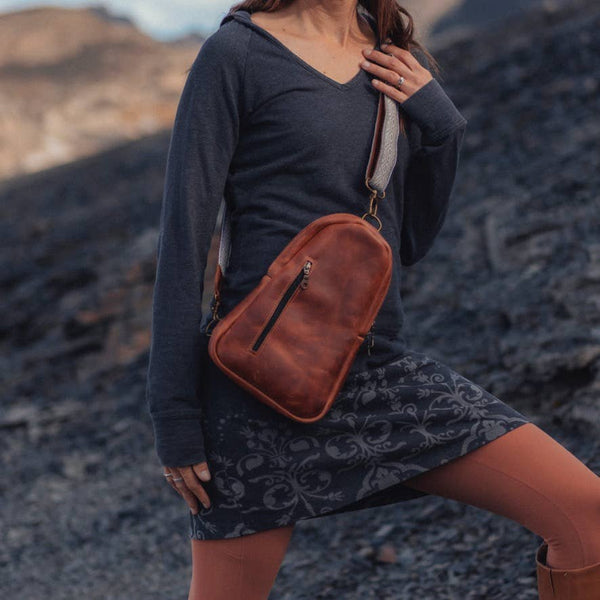 Sling Crossbody Backpack in Cinnamon