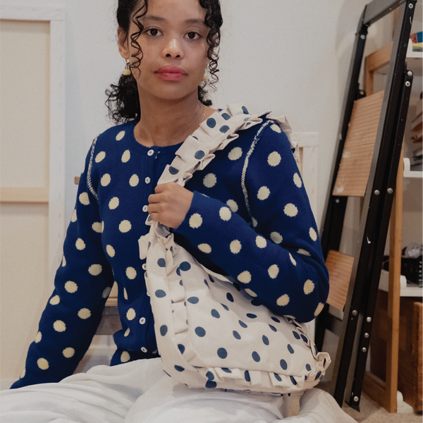 Momo Shoulder Bag - Indigo Dot