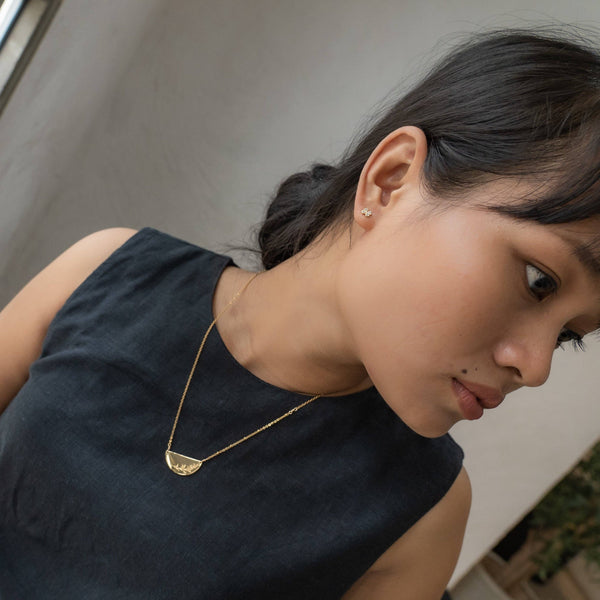 Mustard Flower Stud Earrings