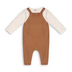 Organic Bear Sweater Overalls