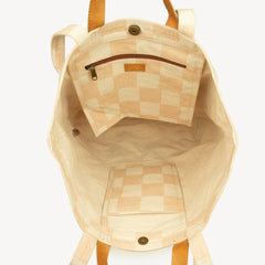 Carryall Canvas Tote - Large Checkerboard Print - Redemption Market