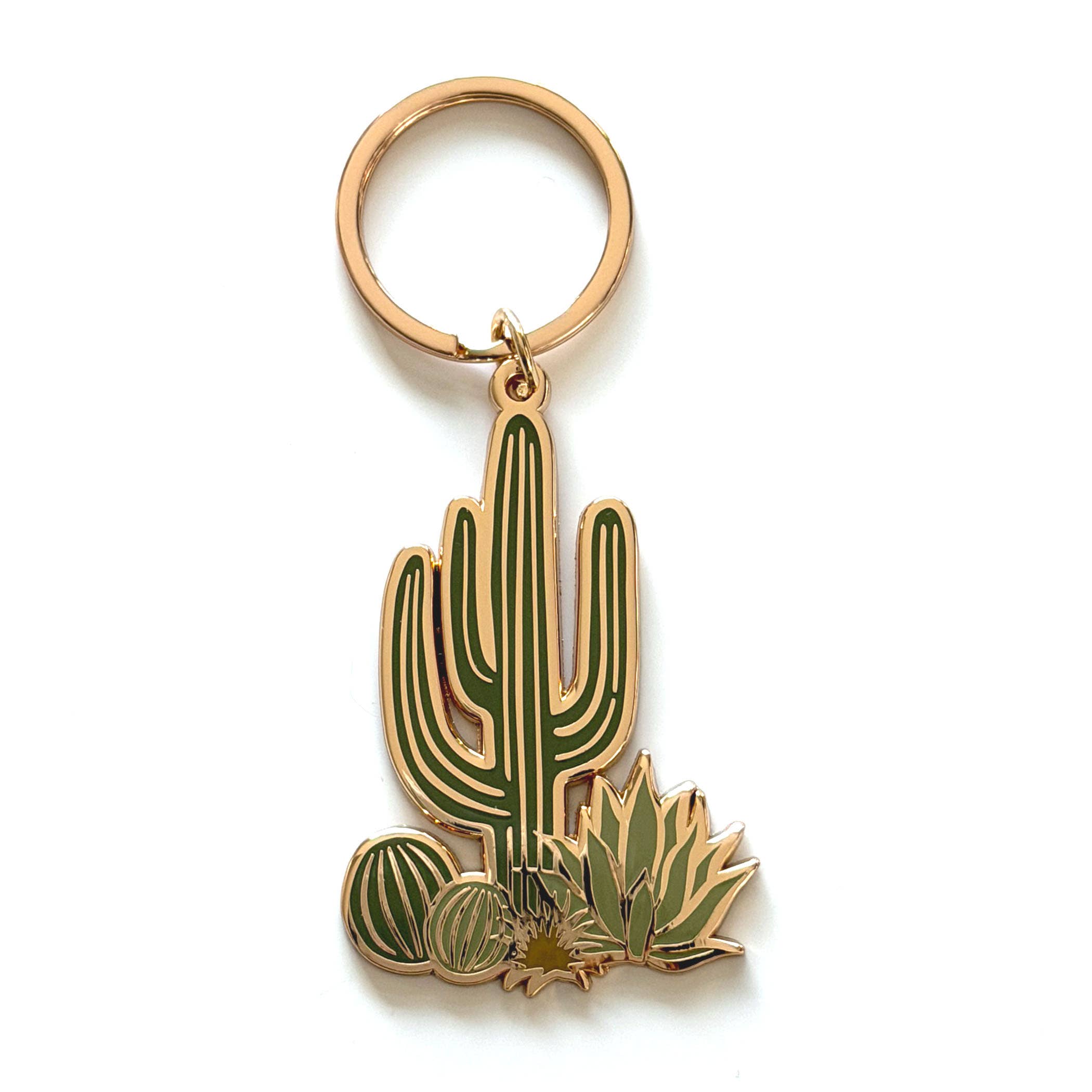 Cactus Gold Plated Keychain