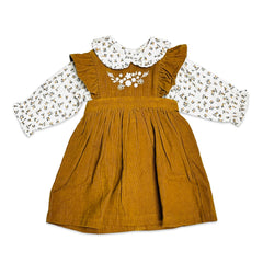 Corduroy Pinafore Baby Dress Set