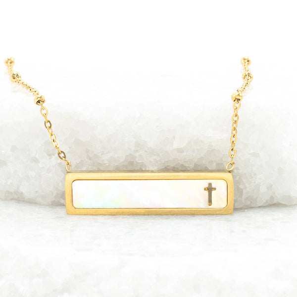 Faith Reversible Cross Bar Necklace