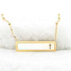 Faith Reversible Cross Bar Necklace