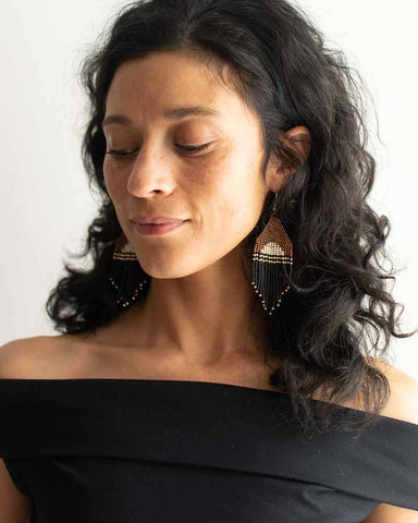 These fair trade beaded earrings are the perfect statement piece among y...