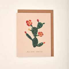 Cactus Blossom Muchas Gracias Card