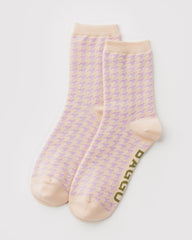 Pink Houndstooth Socks