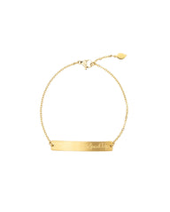 A delicate gold chain bracelet featuring a horizontal bar engraved with the words 'Great Up!' in script, displayed on a clean white background.