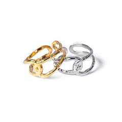 Gold Bamboo-Textured Ring