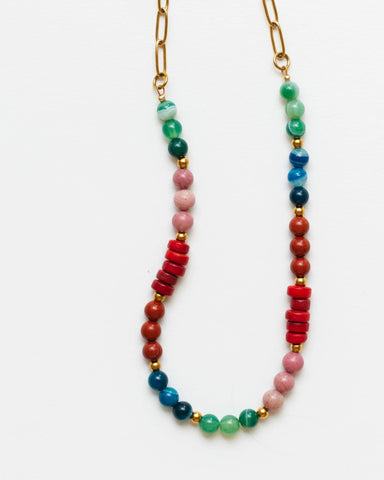 Capture the colors of the season with this vibrant necklace made from ge...